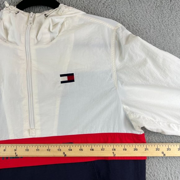 Vintage Tommy Hilfiger 1/4 Zip Pullover Hooded Windbreaker small - Picture 4 of 10